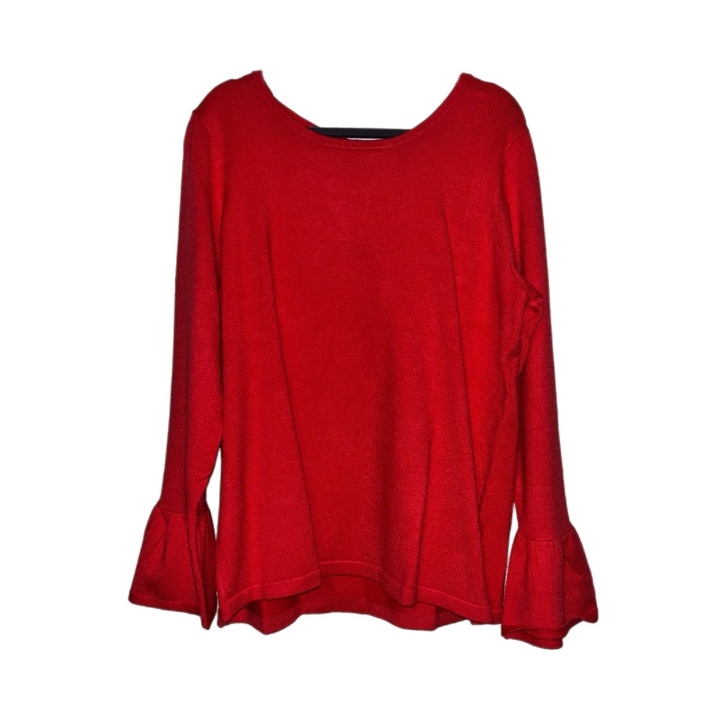 Colleen Lopez Vibrant Orange Knit Top NWOT